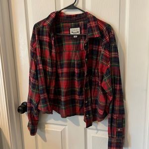 American Eagle cropped flannel